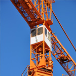 Close shot of tower crane